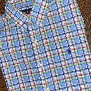 Short Sleeve plaid Button down Polo Ralph Lauren🔥